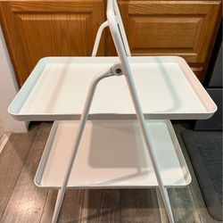 2-tier folding metal tray side tables