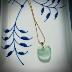 Seafoam-colored Sea Glass Necklace 
