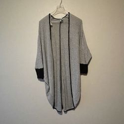 PINK MELO, Women’s Black And White Knitted Long Sweater With 3/4 Sleeves, Size L