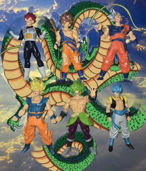 6PCS/SET 19CM 1/2/3/4/5/6 Ver. Anime Figure Dragon Super Saiyan Goku Vegeta Broli Gogeta Vegetto DBZ PVC Action Figures Toys