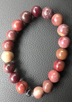 Mens Natural Stone Bead Bracelet