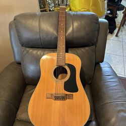 Washburn 12‑String Acoustic Guitar – Burgundy – Needs 1 String