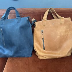 Hand Made Leather Computer Tote/Backpack Convertible 