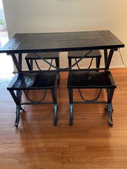 Signature Design by Ashley Freimore Industrial 5 Piece Dining Set Includes Table and 4 Stools for Sale in Arlington VA OfferUp