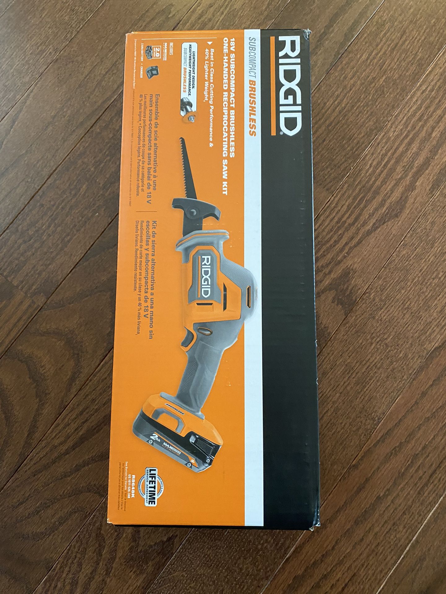 RIDGID 18V SubCompact Brushless Cordless One-Handed Reciprocating Saw Kit with 2.0 Ah Battery and Charger