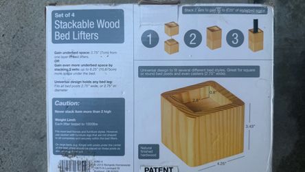 Stackable Wood Bed Lifters Set of 4