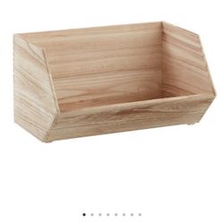 (3) wooden stacking bin