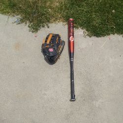 Worth Softball Bat And Worth Softball glove