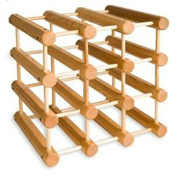 J.K. Adams Ash Wood 12-Bottle Wine Rack, Natural