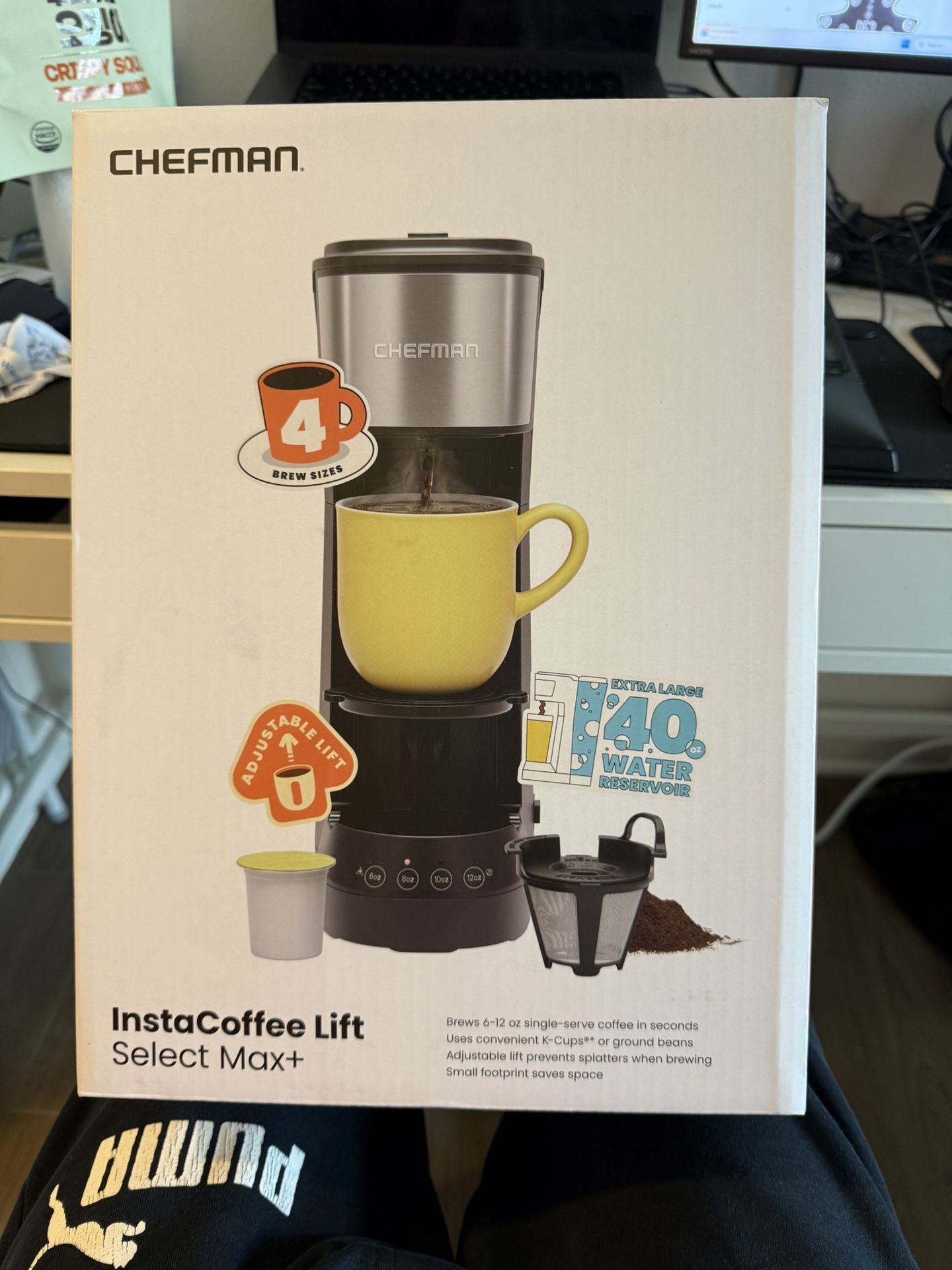 Brand New Unopened Chefman InstaCoffee Lift Select Max+