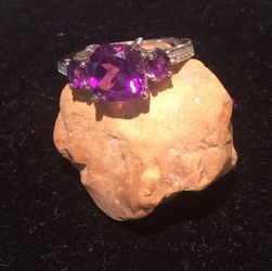 Purple Stone Sterling Ring size 5.5