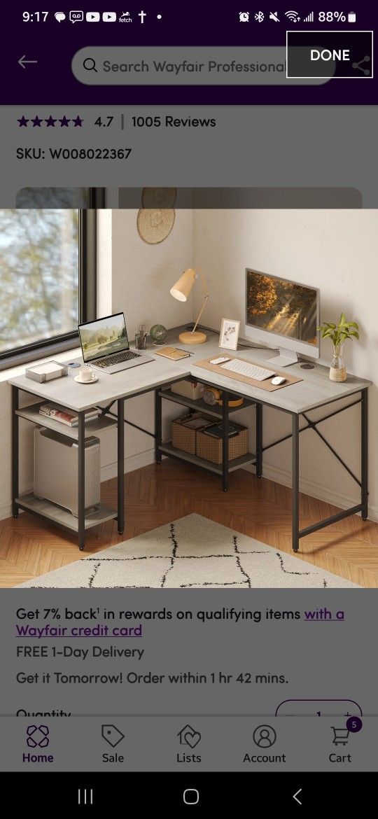 Haigh L Shaped Desk with Shelves 86.6 Inch Reversible Corner Computer Desk or 2 Person Long Table
Color Light Oak/Black
