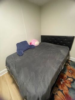 Queen bed frame with storage space