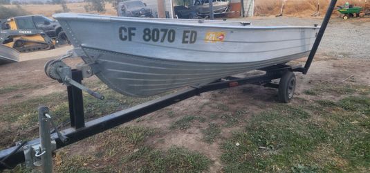 12ft Mirro Craft aluminum fishing boat and trailer trade ebike dirt bike crf klx drz Honda Yamaha