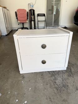 NEWLY PAINTED Vintage Wood 2-Drawer Nightstand End Table