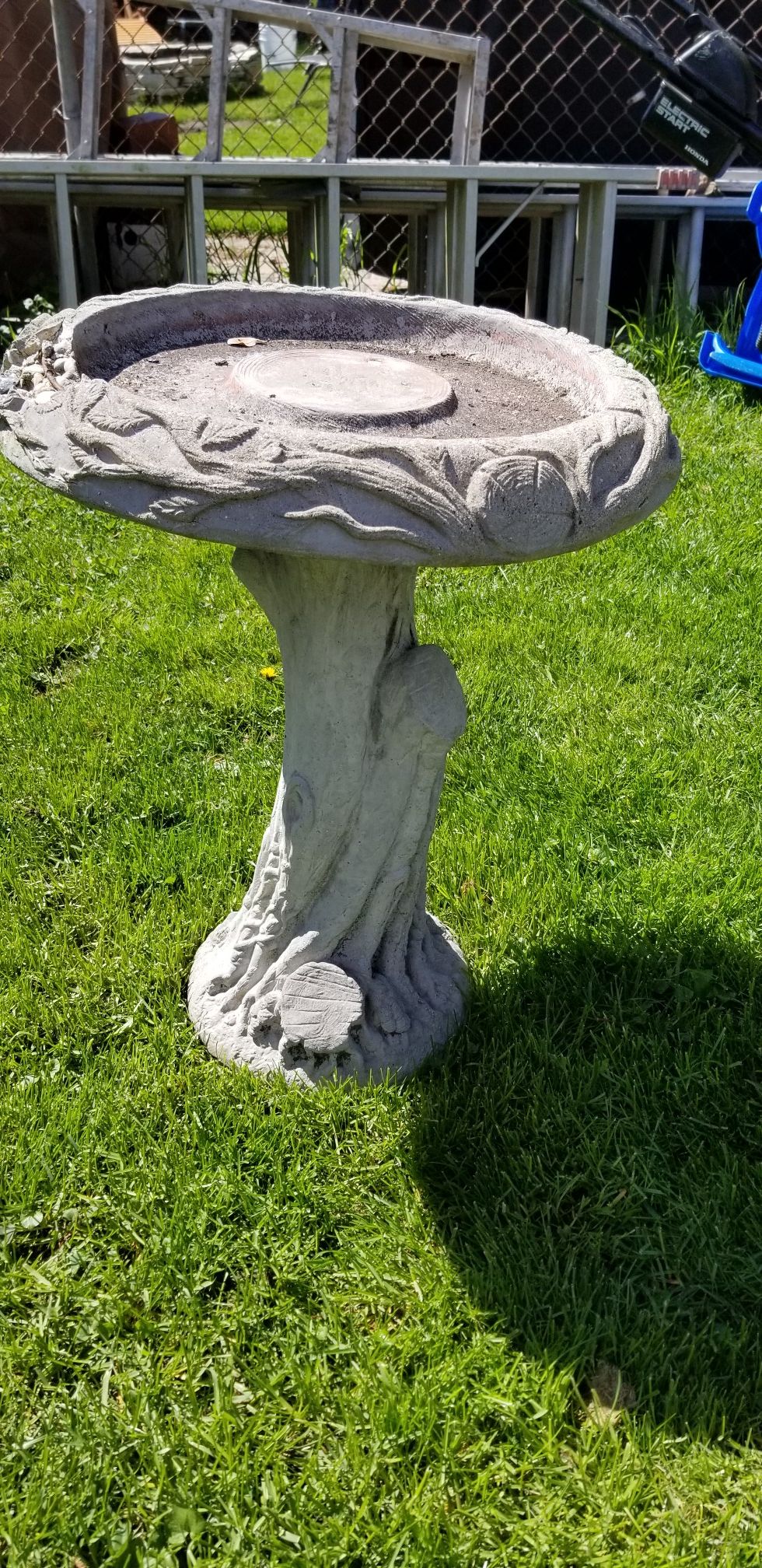 Vintage concrete birdbath by Henri Studios