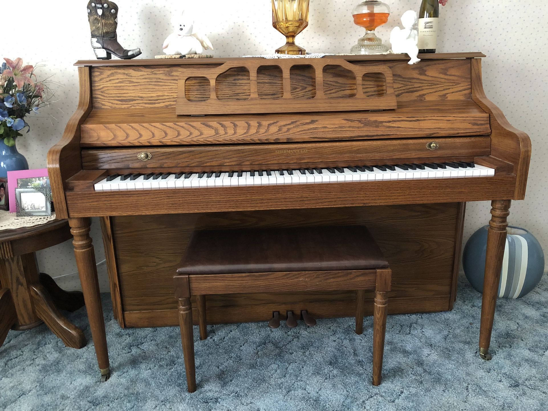 Piano Upright, Sherman Clay, Oak, $400 