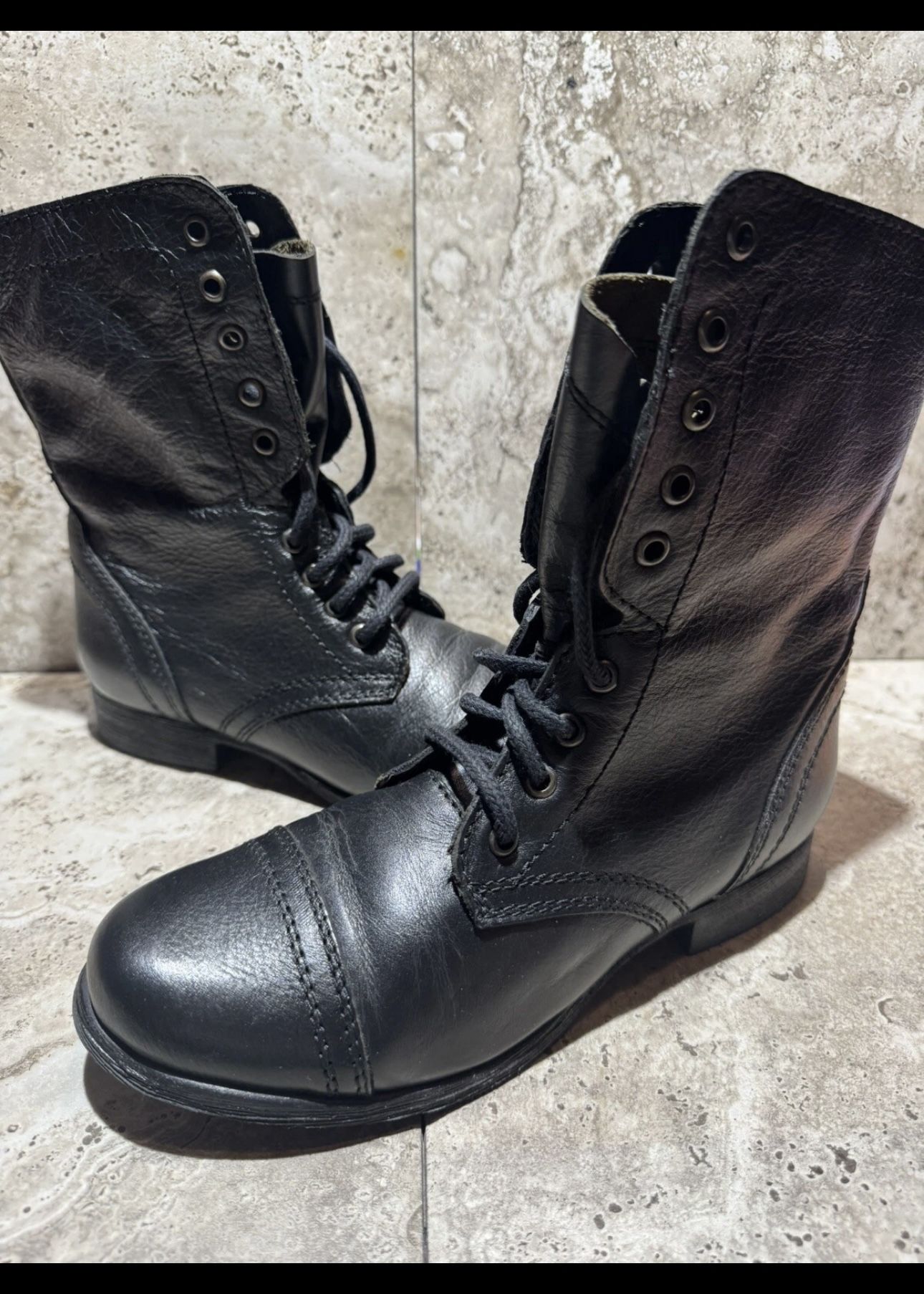 Steve Madden Women’s Black Leather Boots Sz 8.5