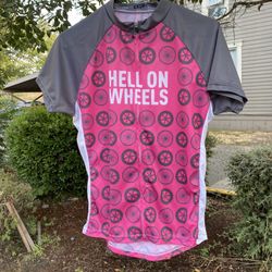 Hell on Wheels Pink Track Shirt Size XL