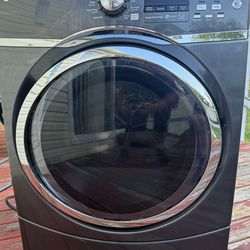 GE 7.5 cu. ft. Electric Dryer with Steam - Diamond Gray (Cord Included!)