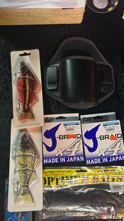 Fishing Gear Lot – Lures, Braid Line, Drone accessories, gloves, reel covers , etc & More