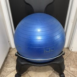 Balance Ball Fit Chair 300 lb Capacity Golds Gym Ergonomic Stability Desk Blue