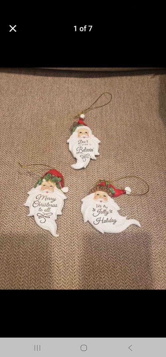 Brand New santa ornaments (3 pack)
Ceramic