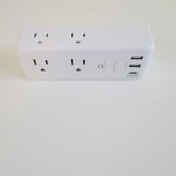 One Beat Surge Protector Power Strip 6 AC Outlets 3 USB Ports Compact Design