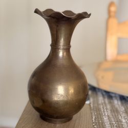 Vintage Brass Vase, white milk glass pedestal vase, Etched Solid Brass Goblets (pair), Candy Dish 