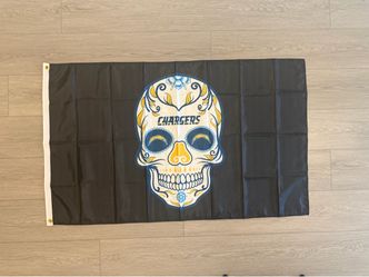 Los Angeles Chargers Sugar Skull Flag
