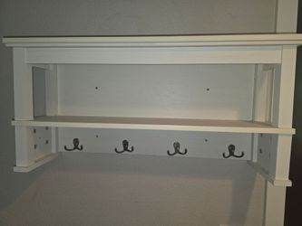 Shelf. Key hanger. Coat rack.