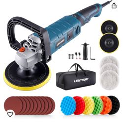 Buffer Polisher, 1600W 7 Inch/6 Inch Rotary Buffer Polisher Waxer, 7 Variable Speed 1000-3500 RPM, Detachable Handle for Car, Boat Sanding, Polishing,