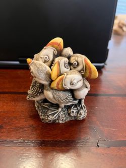 Vintage Harmony Kingdom puffin stuff trinket box