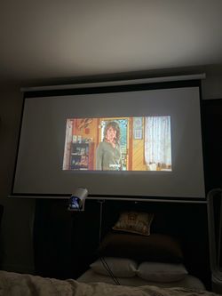 100 Inch 16:9 Pull Down Projector Screen, White