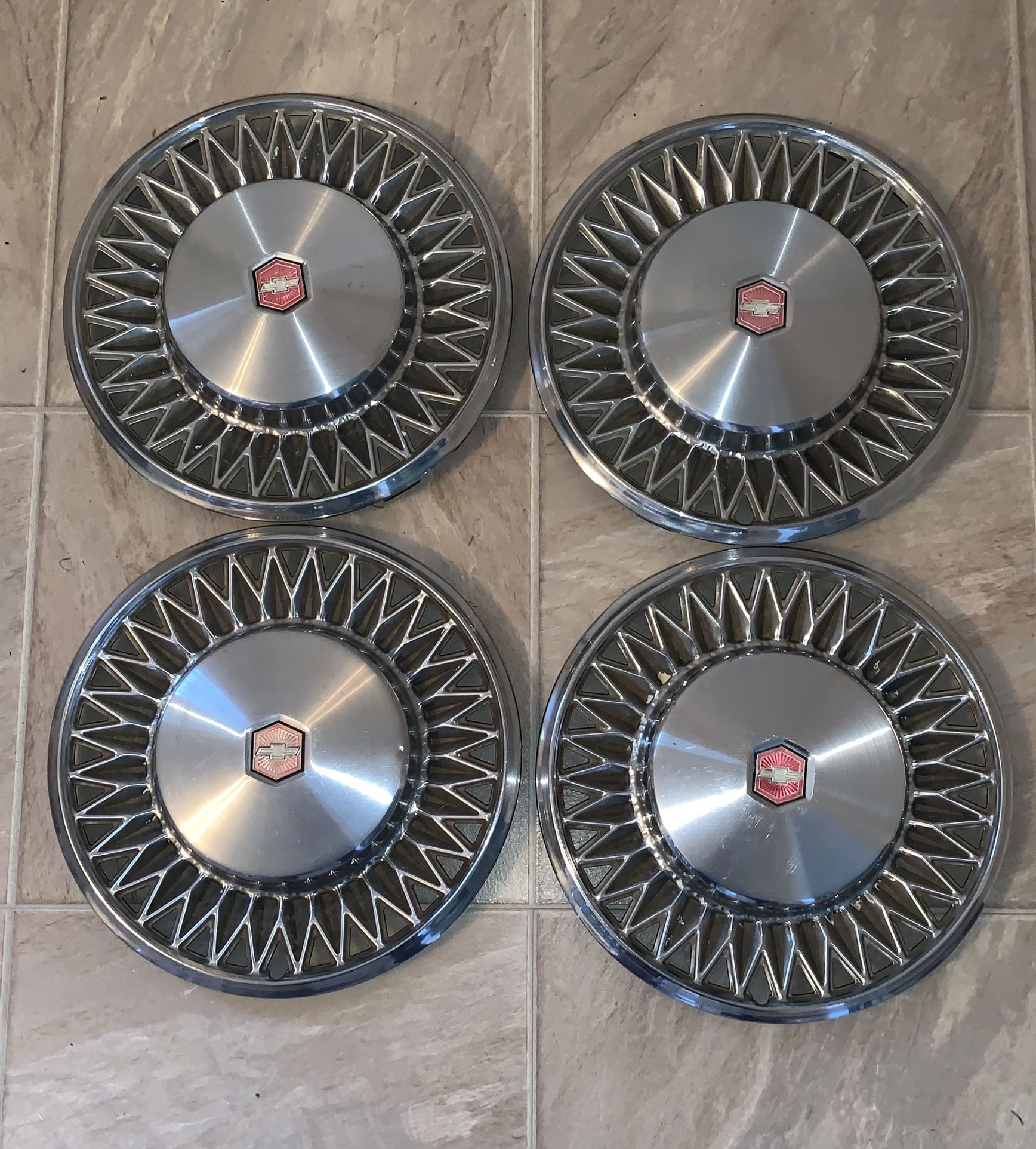 Vintage 1(contact info removed) 1980 Chevy Malibu Hubcaps 14" Set Of 4
