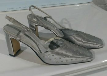 Elegant satin slingback heels