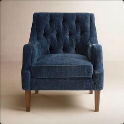 $149!! Brand New Fully Assembled Birch Lane Navy Tufted Wingback Accent Chair