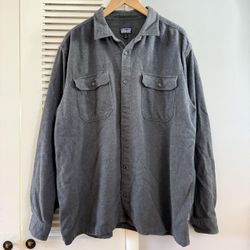 Patagonia Fjord Organic Cotton Flannel Long Sleeve Shirt Men’s XL Gray  