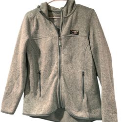 L. L. Bean Sweater Fleece Full-Zip Hoodie Pale Green-M