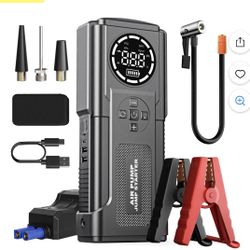 Jump Starter with Air Compressor, 4000A 150PSI Portable Car Battery Jump Starter (All Gas/10L Diesel), 12V Jump Box Car Battery Jumper Starter with LC