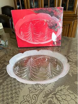 Large glass serving platter