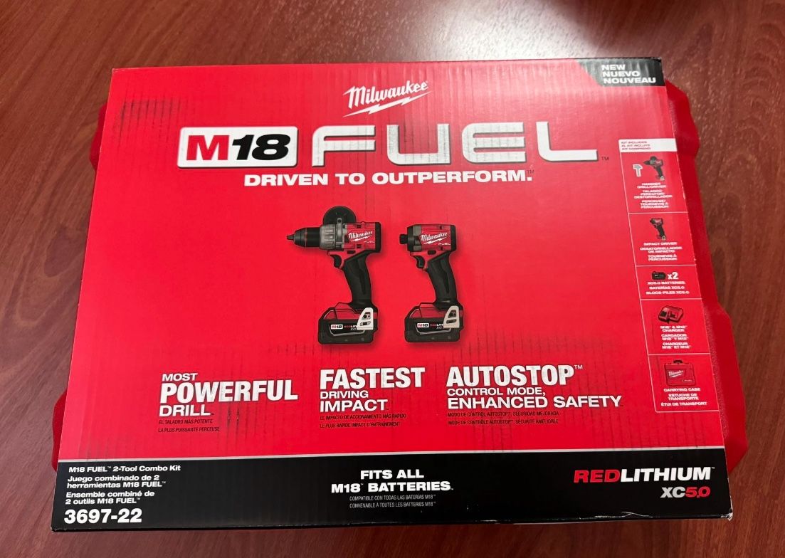 M18 FUEL 18V Lithium-Ion Brushless Cordless Hammer Drill and Impact Driver Combo Kit (2-Tool) with 2 Batteries