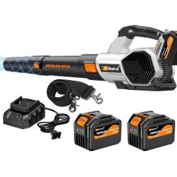 Sihuird Leaf Blower Cordless, 675CFM Electric Leaf Blowers with 2 x 7.8Ah Batteries and Charger, 3- Speed & Turbo Mode, Equipped with LED Lighting, 1 