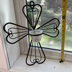 Votive Candle Holder Cross 