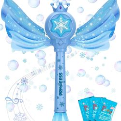 Bubble Machine for Kids, Automatic Electric Frozen Toys for Girls Princess Bubble Wand Maker Blower, Musical&Light Up Bubble Toys for Toddlers Outdoor