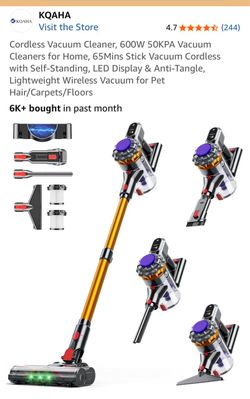 New cordless vacuum cleaner, W LED, display W attachment
