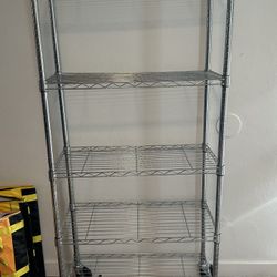 5-Tier Metal Rolling Shelf Rack – Great Condition