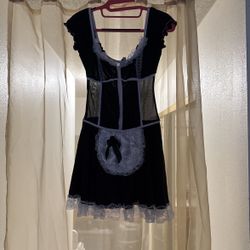 Women Black French Maid Cosplay Costume Dress Outfit