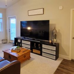 Black/Brown & Glass Drawer Shelves 