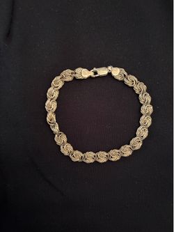 Sterling Silver Rope Knot Chain Bracelet - Silver